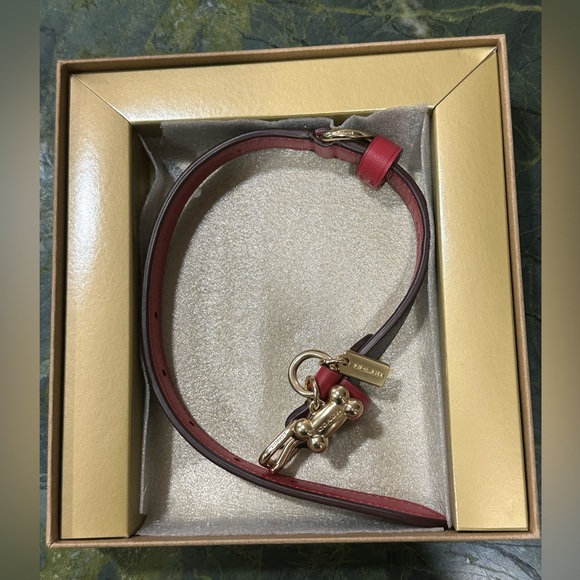 COACH PET DOG COLLAR AND LEASH set brown black red apple New Pretty last set - Picture 9 of 16